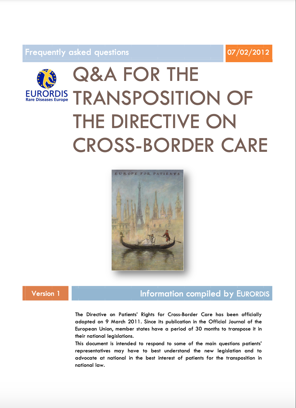 Q&A for the transposition of the Directive on Cross-Border Care