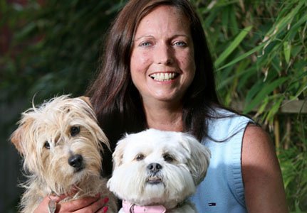 Nicola with her 2 dogs 