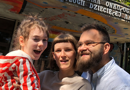 Borys with his mum and dad