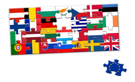 Puzzle der EU-Flaggen